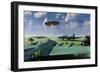 An Alien Ufo Flying Low over an American Airbase-null-Framed Premium Giclee Print