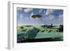 An Alien Ufo Flying Low over an American Airbase-null-Framed Premium Giclee Print