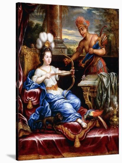 An Allegory of America Paying Homage to Europe-Pierre Mignard-Stretched Canvas