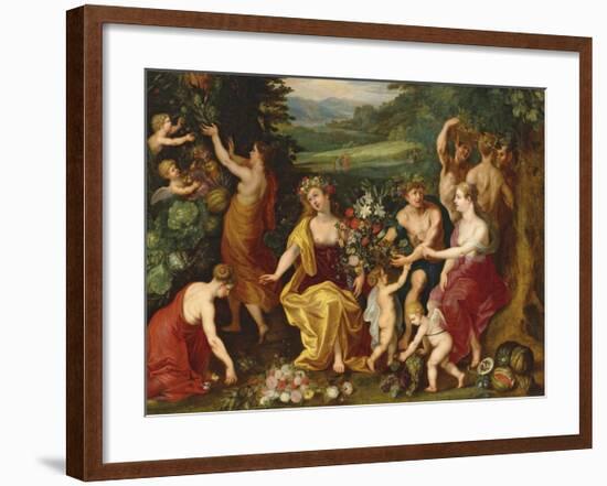 An Allegory of Fertility-Pieter Brueghel the Younger-Framed Premium Giclee Print