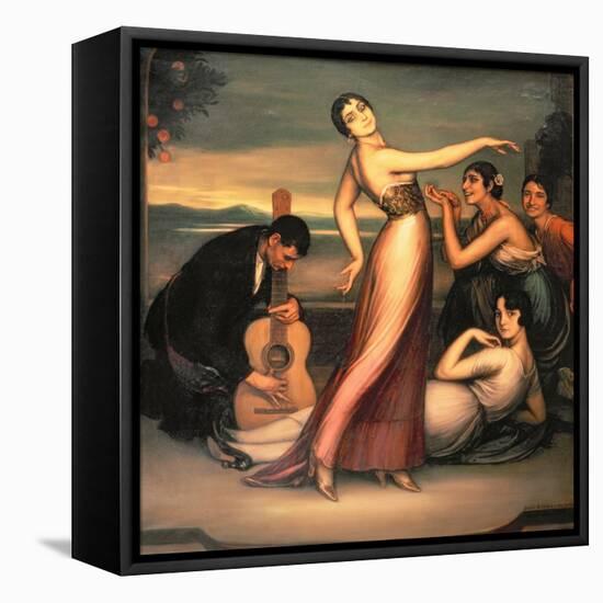 An Allegory of Happiness-Julio Romero de Torres-Framed Stretched Canvas