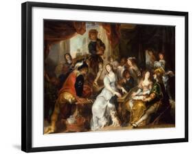 An Allegory of the Five Senses A Merry Company in a Palatial Interior, 1646-Simon de Vos-Framed Giclee Print