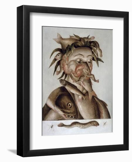 An Allegory of Water-Giuseppe Arcimboldo-Framed Premium Giclee Print