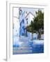 An Alleyway in the Medina, Chefchaouen, Morocco-A_nella-Framed Photographic Print