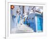 An Alleyway in the Medina, Chefchaouen, Morocco-A_nella-Framed Photographic Print