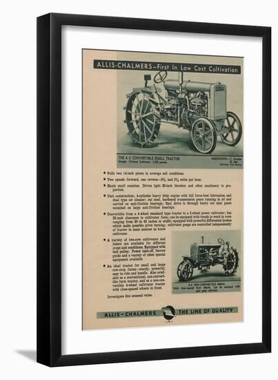 An Allis Chalmers Convertible Do-All Tractor Along with a Non-Convertible Do-All-null-Framed Premium Giclee Print