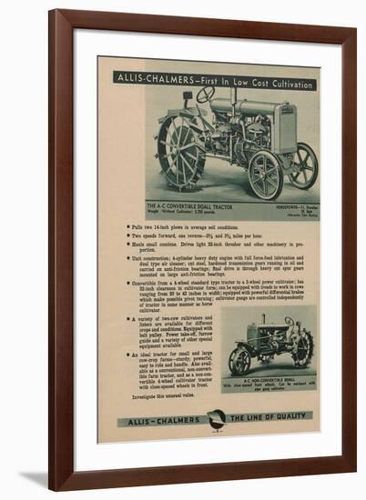 An Allis Chalmers Convertible Do-All Tractor Along with a Non-Convertible Do-All-null-Framed Giclee Print