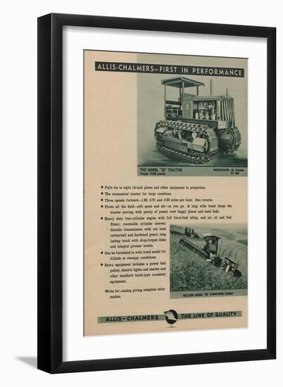 An Allis Chalmers Model 50 Tractor and Hillside Model 50 Tractor-null-Framed Giclee Print