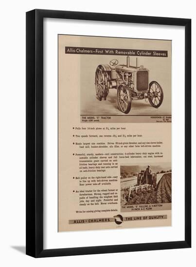 An Allis Chalmers Model E Tractor-null-Framed Giclee Print