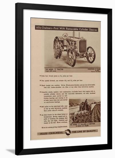 An Allis Chalmers Model E Tractor-null-Framed Giclee Print