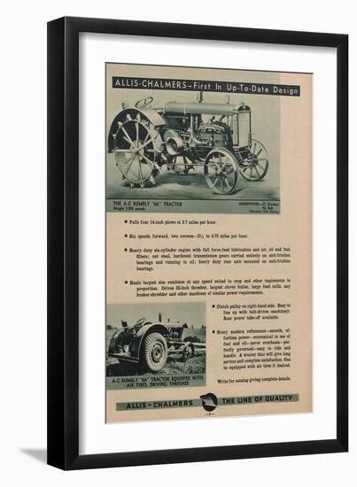 An Allis Chalmers Rumely 6A Tractor-null-Framed Giclee Print