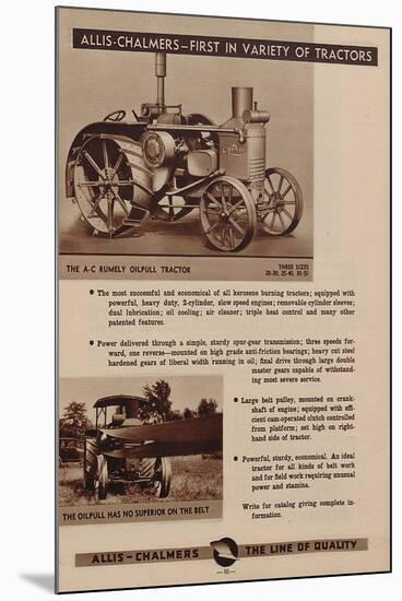 An Allis Chalmers Rumely Oil Pull Tractor-null-Mounted Giclee Print