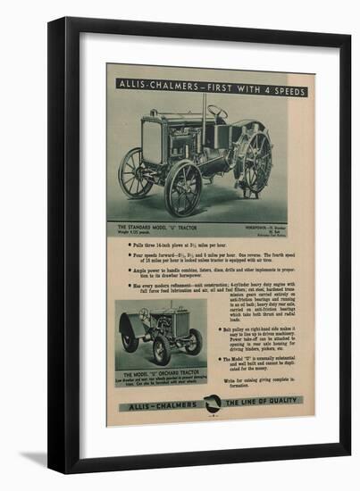 An Allis Chalmers Standard Model U Tractor-null-Framed Premium Giclee Print