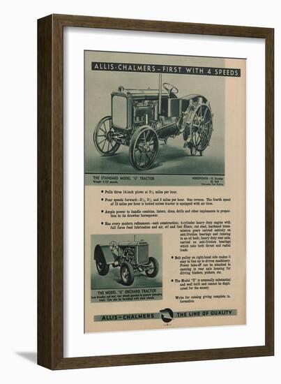 An Allis Chalmers Standard Model U Tractor-null-Framed Giclee Print