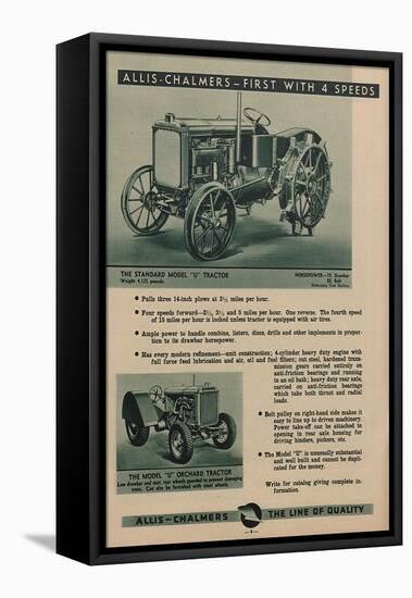 An Allis Chalmers Standard Model U Tractor-null-Framed Stretched Canvas