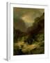 An Alpine Landscape in a Storm-Johann Gottfried Steffan-Framed Giclee Print