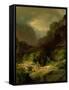 An Alpine Landscape in a Storm-Johann Gottfried Steffan-Framed Stretched Canvas