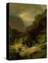 An Alpine Landscape in a Storm-Johann Gottfried Steffan-Stretched Canvas