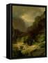 An Alpine Landscape in a Storm-Johann Gottfried Steffan-Framed Stretched Canvas