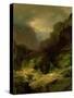 An Alpine Landscape in a Storm-Johann Gottfried Steffan-Stretched Canvas