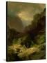 An Alpine Landscape in a Storm-Johann Gottfried Steffan-Stretched Canvas