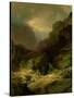 An Alpine Landscape in a Storm-Johann Gottfried Steffan-Stretched Canvas