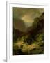 An Alpine Landscape in a Storm-Johann Gottfried Steffan-Framed Giclee Print