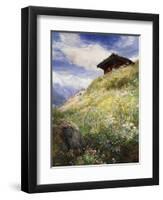 An Alpine Meadow, Switzerland-John MacWhirter-Framed Premium Giclee Print