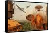 An Alternate Reality Where Allied and German Forces Unite in Fighting an Alien Invasion-null-Framed Stretched Canvas