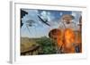 An Alternate Reality Where Allied and German Forces Unite in Fighting an Alien Invasion-null-Framed Art Print