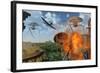 An Alternate Reality Where Allied and German Forces Unite in Fighting an Alien Invasion-null-Framed Art Print