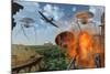 An Alternate Reality Where Allied and German Forces Unite in Fighting an Alien Invasion-null-Mounted Art Print