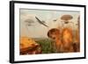 An Alternate Reality Where Allied and German Forces Unite in Fighting an Alien Invasion-null-Framed Art Print