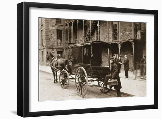 An Ambulance at Bellevue Hospital, New York City, 1896-null-Framed Giclee Print