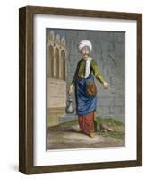 An Ambulant Barber, Plate 58-Jean Baptiste Vanmour-Framed Giclee Print