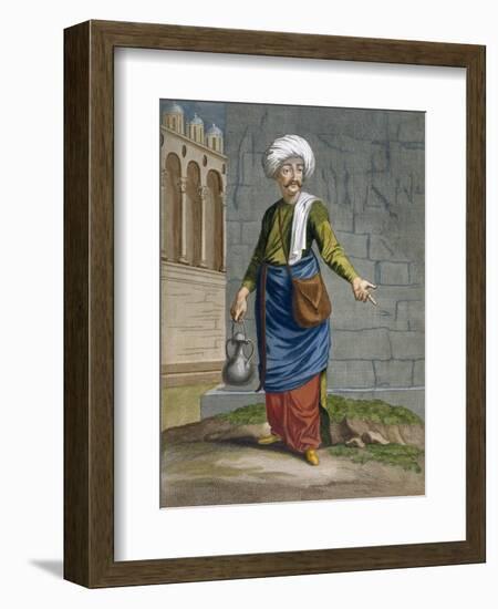 An Ambulant Barber, Plate 58-Jean Baptiste Vanmour-Framed Giclee Print