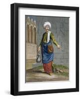 An Ambulant Barber, Plate 58-Jean Baptiste Vanmour-Framed Giclee Print