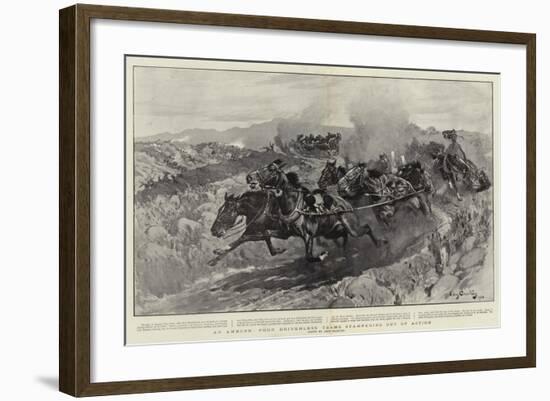 An Ambush, Four Driverless Teams Stampeding Out of Action-John Charlton-Framed Giclee Print