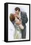 An American Couple, in Evening Dress, Kiss Ardently Yet with Decorum-null-Framed Stretched Canvas