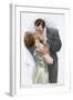 An American Couple, in Evening Dress, Kiss Ardently Yet with Decorum-null-Framed Art Print