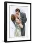 An American Couple, in Evening Dress, Kiss Ardently Yet with Decorum-null-Framed Art Print