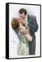 An American Couple, in Evening Dress, Kiss Ardently Yet with Decorum-null-Framed Stretched Canvas