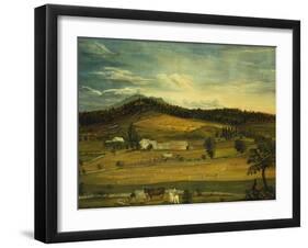 An American Farm, American School (19th Century)-John Bachman-Framed Giclee Print