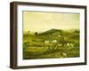 An American Farm: Fall View from the East, American School, 19th Century-null-Framed Giclee Print