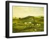 An American Farm: Fall View from the East, American School, 19th Century-null-Framed Giclee Print