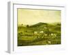 An American Farm: Fall View from the East, American School, 19th Century-null-Framed Giclee Print