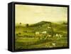 An American Farm: Fall View from the East, American School, 19th Century-null-Framed Stretched Canvas