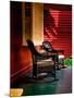 An American Front Porch with Wooden Boarding and Two Whicker Rocking Chairs-Jody Miller-Mounted Photographic Print