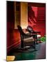 An American Front Porch with Wooden Boarding and Two Whicker Rocking Chairs-Jody Miller-Mounted Photographic Print