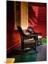 An American Front Porch with Wooden Boarding and Two Whicker Rocking Chairs-Jody Miller-Mounted Photographic Print